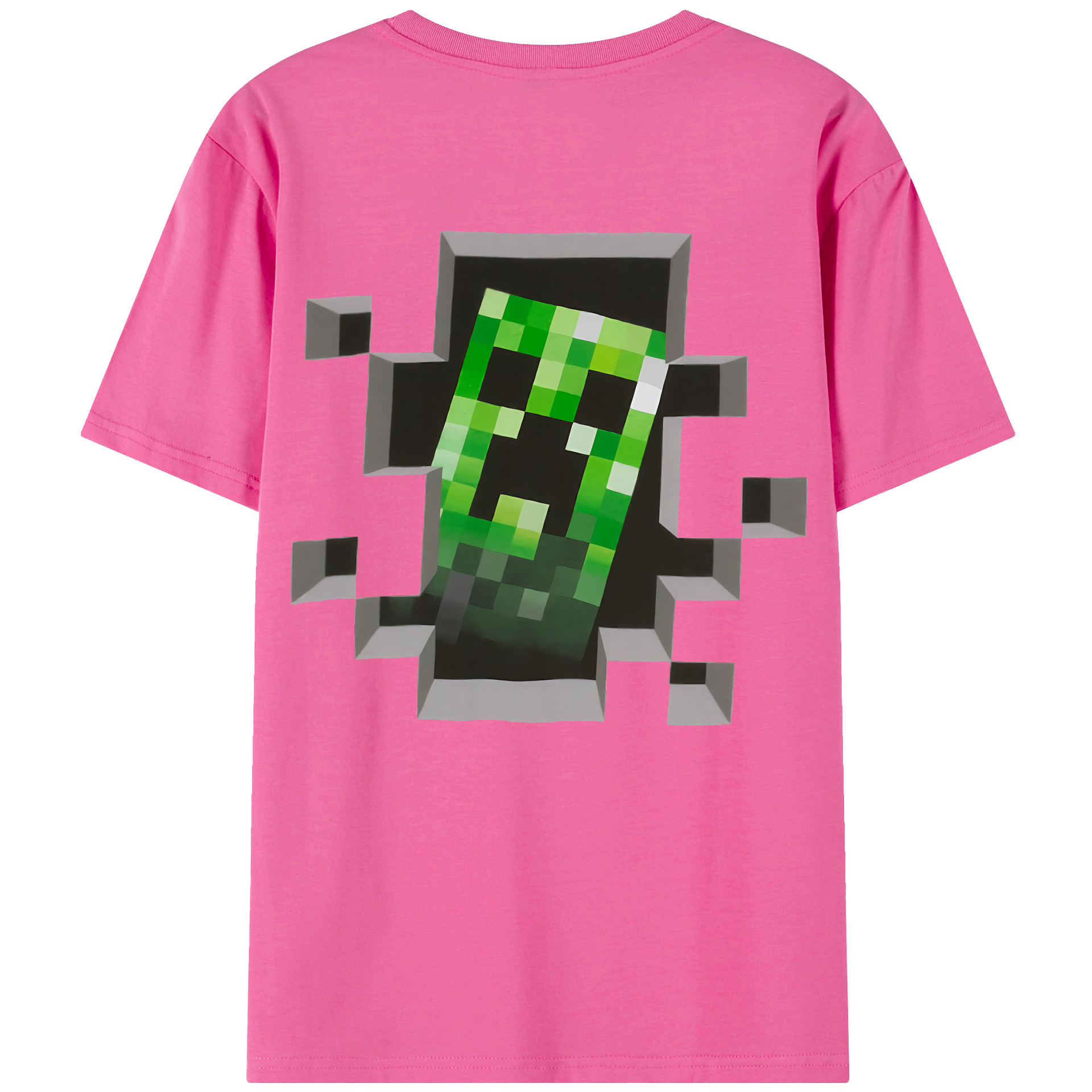 （画像用） マインクラフト ブロックの世界 Minecraft MC Block world レディース半袖Tシャツ(バックプリント)